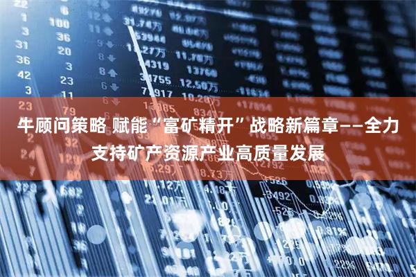 牛顾问策略 赋能“富矿精开”战略新篇章——全力支持矿产资源产业高质量发展